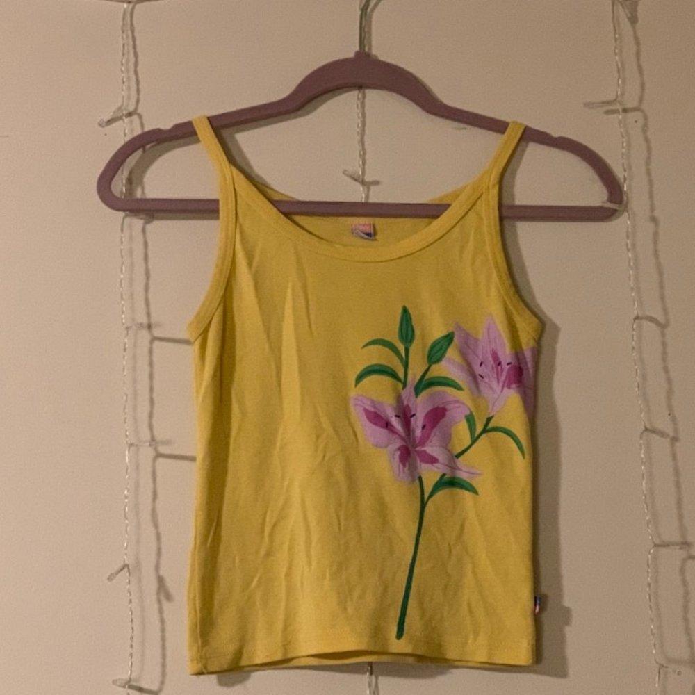 BNY | Floral-Printed Yellow Tank Top
